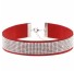 Halsband mit Strasssteinen J3495 rot