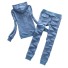 Hanorac și pantaloni de trening pentru femei B991 albastru
