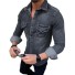 Herren-Jeanshemd F536 dunkelgrau