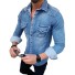 Herren-Jeanshemd F536 hellblau