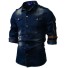 Herren-Jeanshemd F567 dunkelblau