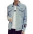 Herren-Jeansjacke mit Aufdrucken A1490 blau