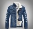 Herren-Jeansjacke mit Fell F1313 dunkelblau