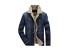 Herren-Jeansjacke mit Pelzmantel J1415 dunkelblau