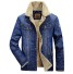 Herren-Jeansjacke mit Pelzmantel J1415 hellblau