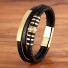 Herren-Lederarmband H283 golden