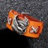 Herren-Lederarmband mit Adler orange