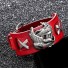 Herren-Lederarmband mit Adler rot