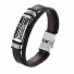 Herren-Lederarmband mit Kreuz silbern