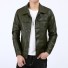 Herren-Lederjacke F1299 armeegrün