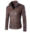 Herren-Lederjacke mit Kragen J2068 braun