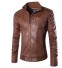 Herren-Lederjacke mit Kragen J2068 kaffee