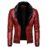 Herren-Lederjacke mit Kunstfell rot