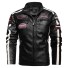 Herren-Motorradjacke aus Leder schwarz