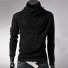 Herren-Rollkragenpullover F265 schwarz