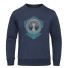 Herren-Sweatshirt mit Baum-Print F62 dunkelblau