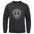 Herren-Sweatshirt mit Baum-Print F62 schwarz