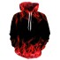 Herren-Sweatshirt mit Feuermotiv rot