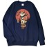 Herren-Sweatshirt mit Katze dunkelblau