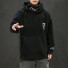 Herren-Sweatshirt mit Kragen F61 schwarz