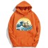 Herren-Sweatshirt mit Schiffsaufdruck orange