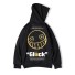 Herren-Sweatshirt mit Smiley-Gesicht F138 schwarz