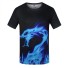 Herren-T-Shirt mit 3D-Drachen-Print J1462 blau