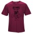 Herren-T-Shirt mit Aufdruck – Mops mit Hantel J975 weinrot