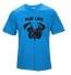 Herren T-Shirt mit Mops J3061 blau