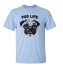 Herren T-Shirt mit Mops J3061 hellblau