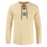 Herren-T-Shirt mit Schnürsenkeln beige