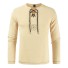 Herren-T-Shirt mit Schnürsenkeln F799 beige