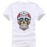 Herren-T-Shirt mit Totenkopf-Motiv T2056 weiß