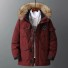 Herren-Winter-Daunenjacke A2790 weinrot