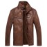 Herren-Winterjacke aus Leder F1126 hellbraun