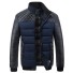 Herren-Winterjacke aus Leder J2069 blau