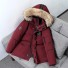 Herren-Winterjacke mit Fell F1107 weinrot