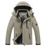 Herren-Winterjacke mit Kapuze beige