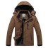 Herren-Winterjacke mit Kapuze braun