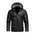 Herren-Winterlederjacke F1080 schwarz