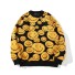 Herrenpullover mit Smileys gelb