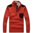 Herrenpullover mit Tasche rot