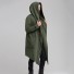 Hosszú kapucnis kabát zöld
