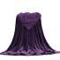 Hřejivá flanelová deka 100 x 150 cm tmavě fialová
