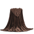 Hřejivá flanelová deka 100 x 150 cm tmavě hnědá