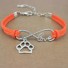 Hundepfoten-Lederarmband orange