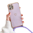 Husa de protectie cu cordon pentru iPhone 15 Plus violet