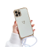 Husa de protectie cu cordon pentru iPhone 15 Pro Max alb