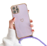 Husa de protectie cu cordon pentru iPhone 15 Pro violet