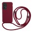 Husa de protectie din silicon cu cordon pentru Samsung A73 5G burgundy